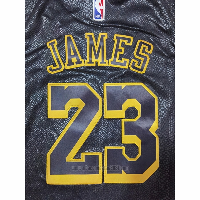 Camiseta Los Angeles Lakers LeBron James #23 Crenshaw Black Mamba Negro
